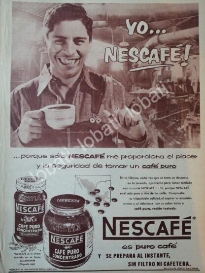 CARTEL ANTIGUO ORIGINAL DE CAFE NESCAFE 1956 /45