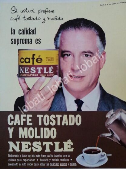 CARTEL ANTIGUO ORIGINAL DE CAFE NESTLE 1961 NESTLE