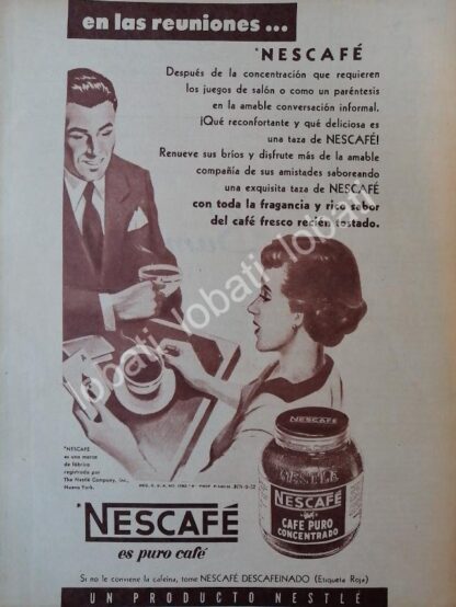 CARTEL ANTIGUO ORIGINAL DE CAFE NESCAFE 1952 /39