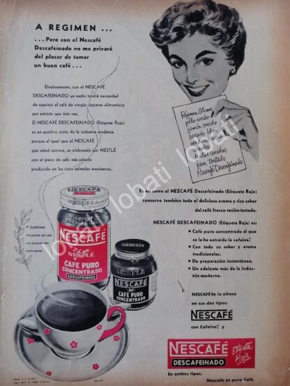 CARTEL ANTIGUO ORIGINAL DE CAFE NESCAFE 1954 /38