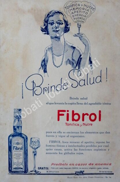 CARTEL ANTIGUO ORIGINAL DE MEDICINA. TONICO FIBROL 1930s /17