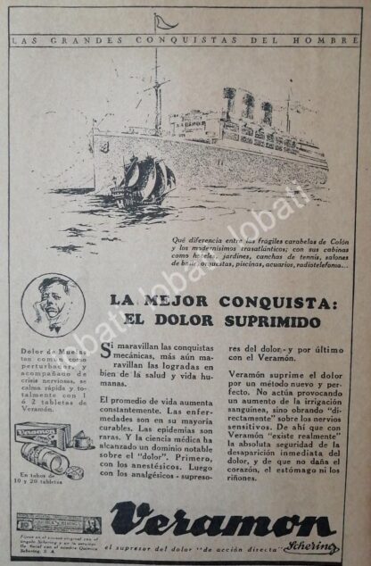 CARTEL ANTIGUO ORIGINAL DE MEDICINA VERAMON 1926 SCHERING /13