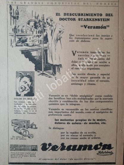 CARTEL ANTIGUO ORIGINAL DE MEDICINA VERAMON 1927 SCHERING /11