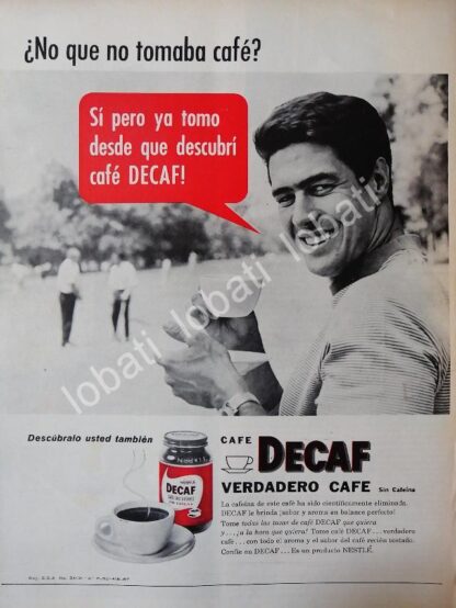 CARTEL ANTIGUO ORIGINAL DE CAFE DECAF 1967 (NESCAFE) /17