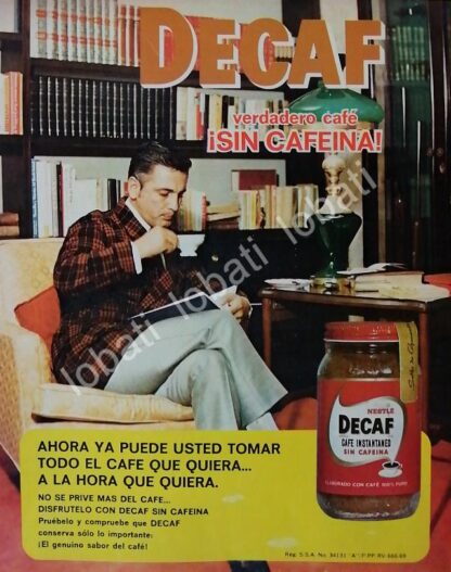 CARTEL ANTIGUO ORIGINAL DE CAFE DECAF NESTLE 1969 /14