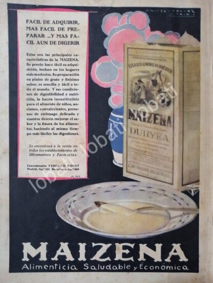 CARTEL ANTIGUO ORIGINAL DE MAIZENA By DURYEA 1929 PUBLICIDAD ARTISTICA ./13