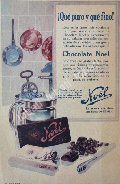 CARTEL ANTIGUO ORIGINAL DE CHOCOLATES NOEL 1928 /12 ARGENTINA-MEXICO