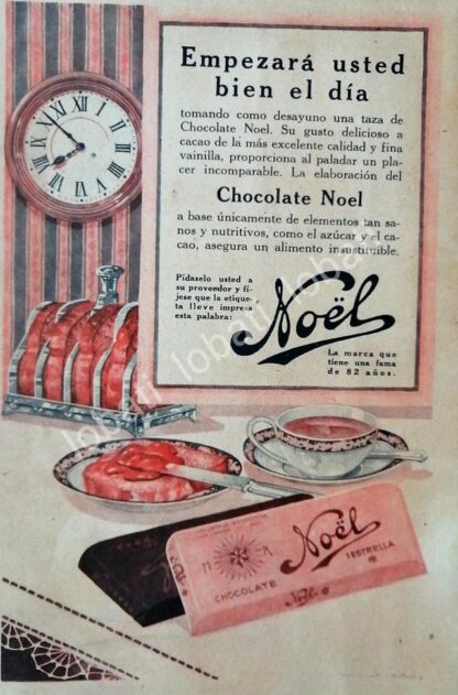 CARTEL ANTIGUO ORIGINAL DE CHOCOLATES NOEL 1928 /9 ARGENTINA-MEXICO