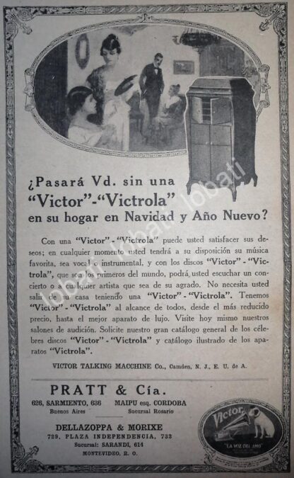 CARTEL ANTIGUO ORIGINAL DE GRAMOFONO VICTROLA VICTOR 1926 /188