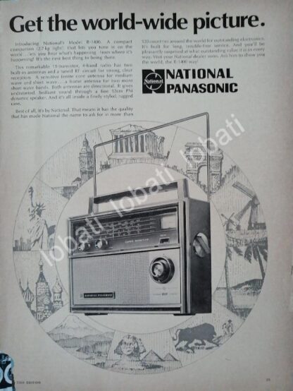 CARTEL ANTIGUO ORIGINAL DE RADIOS NATIONAL PANASONIC R-1400 1969 /171