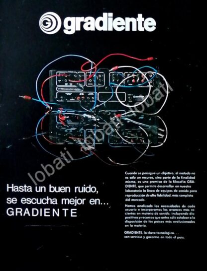 CARTEL ANTIGUO ORIGINAL DE EQUIPOS DE AUDIO GRADIENTE 1970s /165