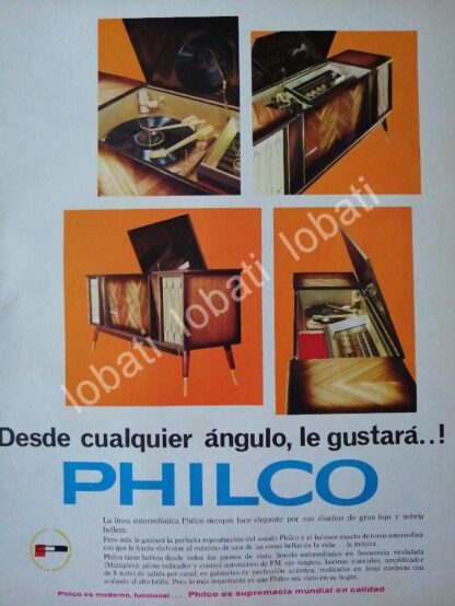 CARTEL ANTIGUO ORIGINAL DE RADIO CONSOLA PHILCO 1960s /158