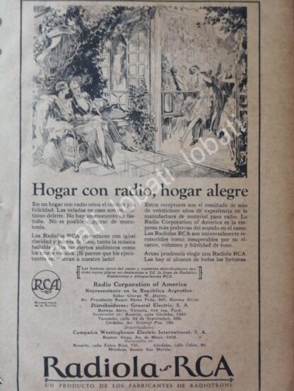 CARTEL ANTIGUO ORIGINAL DE RADIOS RADIOLA RCA 1920s / 119