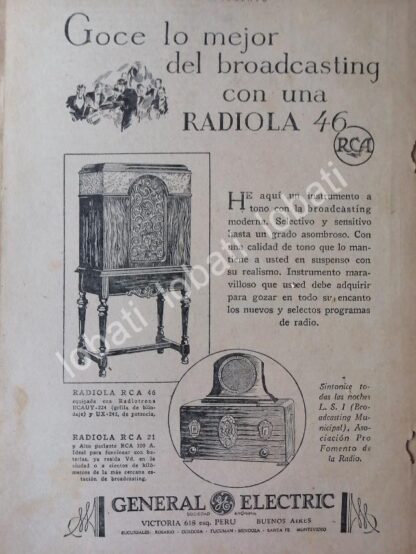 CARTEL ANTIGUO ORIGINAL DE RADIOS RADIOLA RCA - GENERAL ELECTRIC 1926 / 118