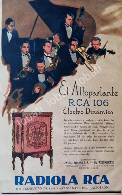 CARTEL ANTIGUO ORIGINAL DE RADIO RADIOLA RCA 1929 / 116