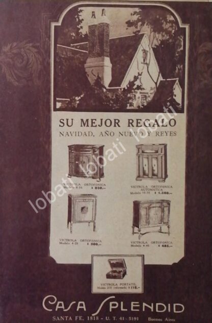 CARTEL ANTIGUO ORIGINAL DE VICTROLAS VICTOR 1930 ARGENTINA /68