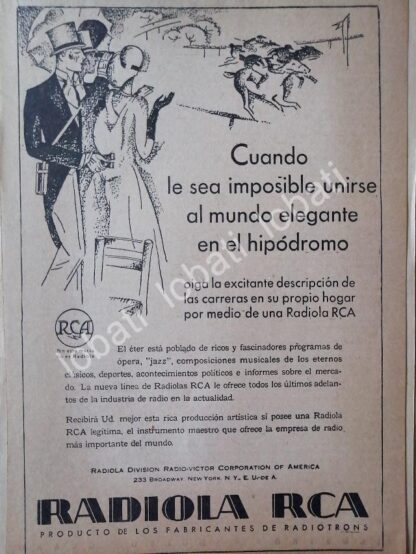 CARTEL ANTIGUO ORIGINAL DE RADIOLAS RCA , 1930 ARGENTINA /67