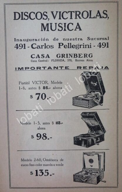 CARTEL ANTIGUO ORIGINAL DE VICTROLAS VICTOR Y MAS 1920s /56