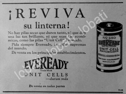 CARTEL ANTIGUO ORIGINAL DE MINI CARTEL BATERIAS EVERADY 1926 /204