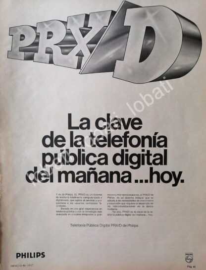 CARTEL ANTIGUO ORIGINAL DE EQUIPO DE SONIDO PHILIPS PRX-D 1985 /201