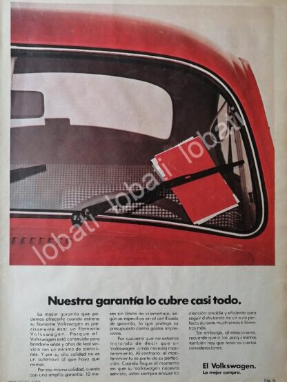 CARTEL ANTIGUO ORIGINAL DE AUTOS VOLKSWAGEN VOCHO 1980 /40