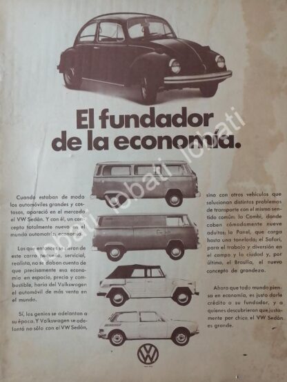 CARTEL ANTIGUO ORIGINAL DE AUTOS VOLKSWAGEN VOCHO Y OTROS 1973 /38