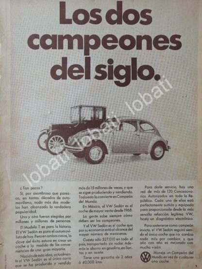 CARTEL ANTIGUO ORIGINAL DE AUTOS VOLKSWAGEN VOCHO 1969 /37