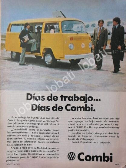 CARTEL ANTIGUO ORIGINAL DE AUTOS VOLKSWAGEN COMBI (PANEL) 1978 /32