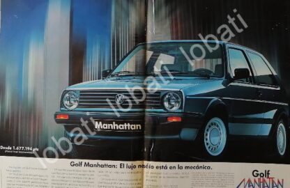 CARTEL ANTIGUO ORIGINAL DE AUTOS VOLKSWAGEN GOLF MANHATTAN 1989 /28