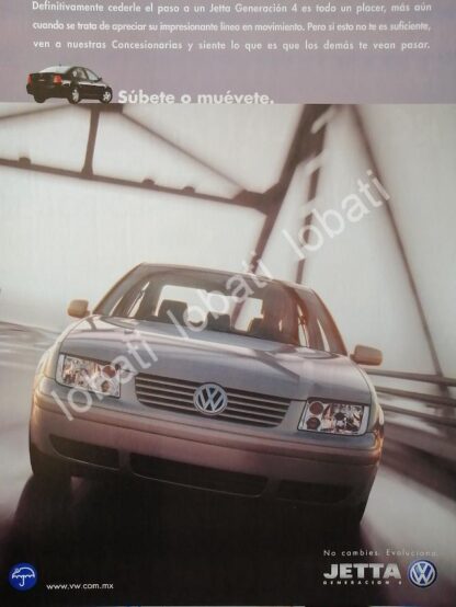 CARTEL ANTIGUO ORIGINAL DE AUTOS VOLKSWAGEN JETTA 2000 /24