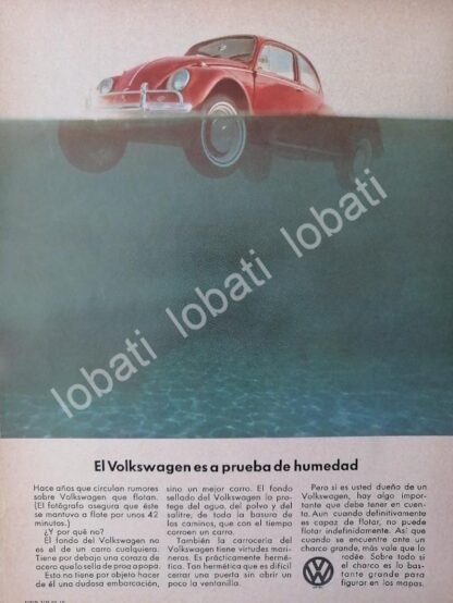 CARTEL ANTIGUO ORIGINAL DE MINI CARTEL. AUTOS VOLKSWAGEN VOCHO 1967 /20