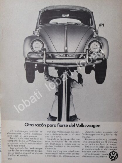 CARTEL ANTIGUO ORIGINAL DE MINI CARTEL. AUTOS VOLKSWAGEN VOCHO 1967 /19