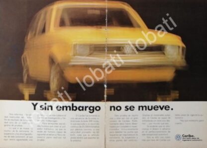 CARTEL ANTIGUO ORIGINAL DE MINI CARTEL. AUTOS VOLKSWAGEN CARIBE 1979 /18