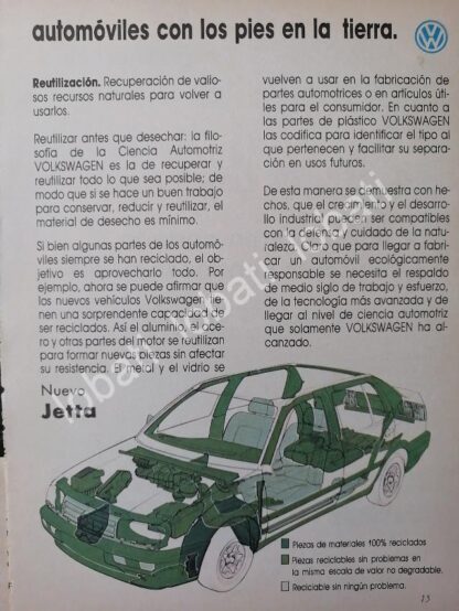 CARTEL ANTIGUO ORIGINAL DE MINI CARTEL. AUTOS VOLKSWAGEN JETTA 1980s /16