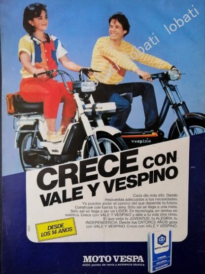 CARTEL ANTIGUO ORIGINAL DE MOTOCICLETAS VESPA VESPINO 1988