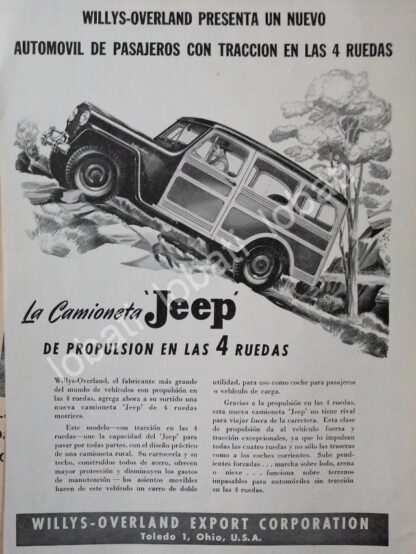 CARTEL ANTIGUO ORIGINAL DE CAMIONETA JEEP WILLYS WAGON 1949 /257 RARO