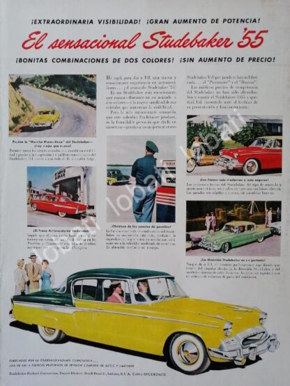 CARTEL ANTIGUO ORIGINAL DE AUTOS STUDEBAKER 1955 /245