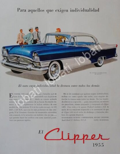 CARTEL ANTIGUO ORIGINAL DE AUTOS STUDEBAKER CLIPPER CONSTELLATION 1955 /244 /RARO