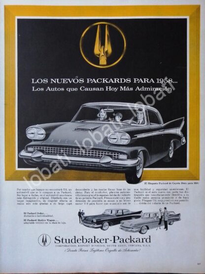 CARTEL ANTIGUO ORIGINAL DE AUTOS STUDEBAKER 1958 /243