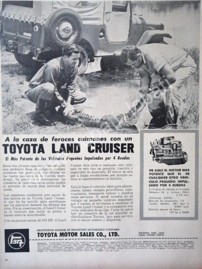 CARTEL ANTIGUO ORIGINAL DE AUTOS TOYOTA LAND CRUISER 1953 /233