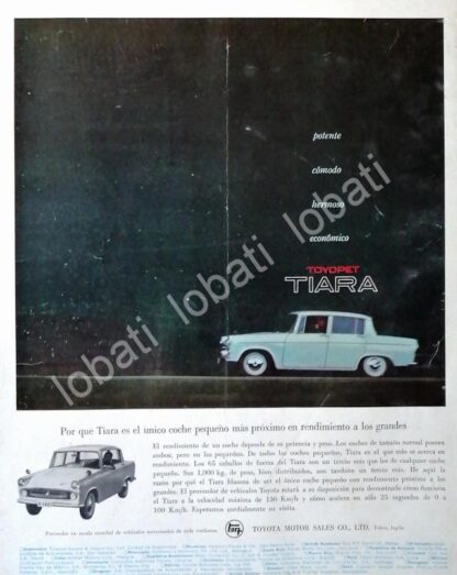 CARTEL ANTIGUO ORIGINAL DE AUTOS TOYOTA TOYOPET TIARA 1961 /230