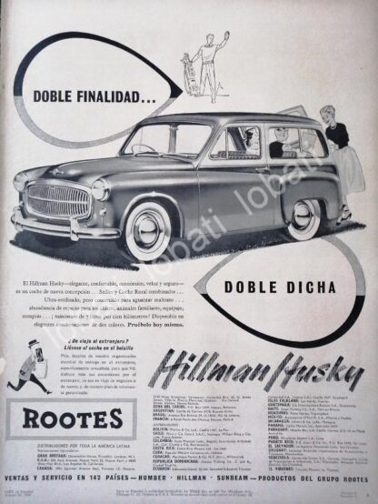 CARTEL ANTIGUO ORIGINAL DE AUTOS ROOTES HILLMAN HUSKY 1956 /220