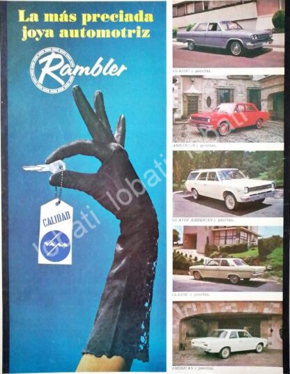 CARTEL ANTIGUO ORIGINAL DE AUTOS AMERICAN RAMBLER 1965 /212