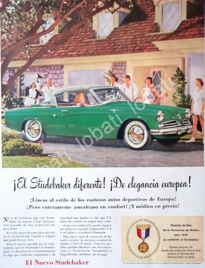 CARTEL ANTIGUO ORIGINAL DE AUTOS STUDEBAKER 1953 /191