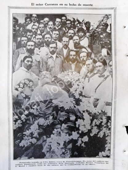 CARTEL ANTIGUO ORIGINAL DE NOTA ANTIGUA FUNERALES DE VENUSTIANO CARRANZA 1920 - Imagen 5