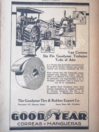 CARTEL ANTIGUO ORIGINAL DE LLANTAS GOODYEAR 1926 /10