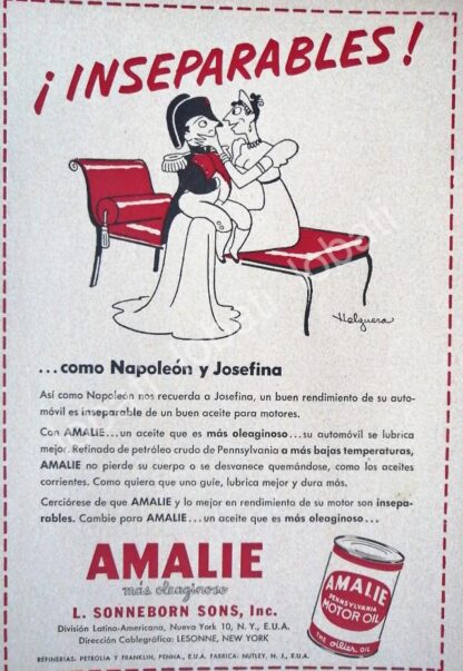 CARTEL ANTIGUO ORIGINAL DE SET DE 4 AFICHES, DIBUJOS DE JESUS HELGUERA , LUBRICANTES AMALIE 1952 - Imagen 5