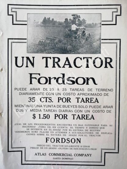 CARTEL ANTIGUO ORIGINAL DE TRACTORES FORDSON 1920 / SUPER RARO