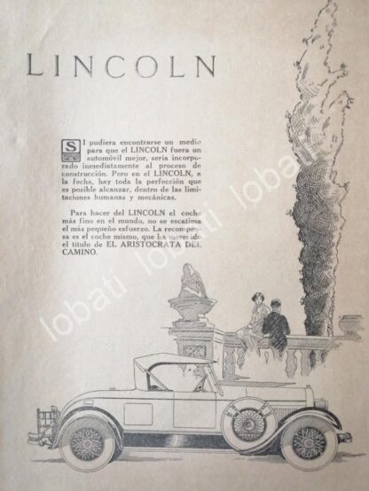 CARTEL ANTIGUO ORIGINAL DE AUTOS LINCOLN 1926 /428