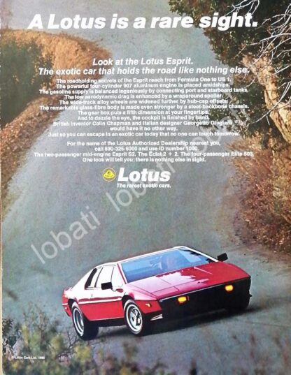 CARTEL ANTIGUO ORIGINAL DE AFICHE AUTOS LOTUS 1980 / 418 RARO